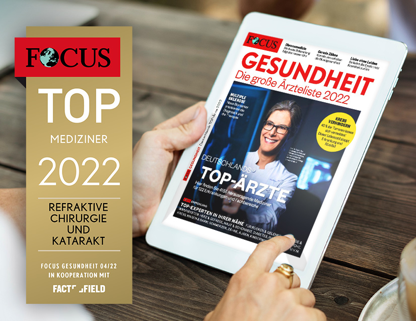 FOCUS Gesundheit Physician List 2022: Five EuroEyes surgeons again among Germany’s top eye specialists